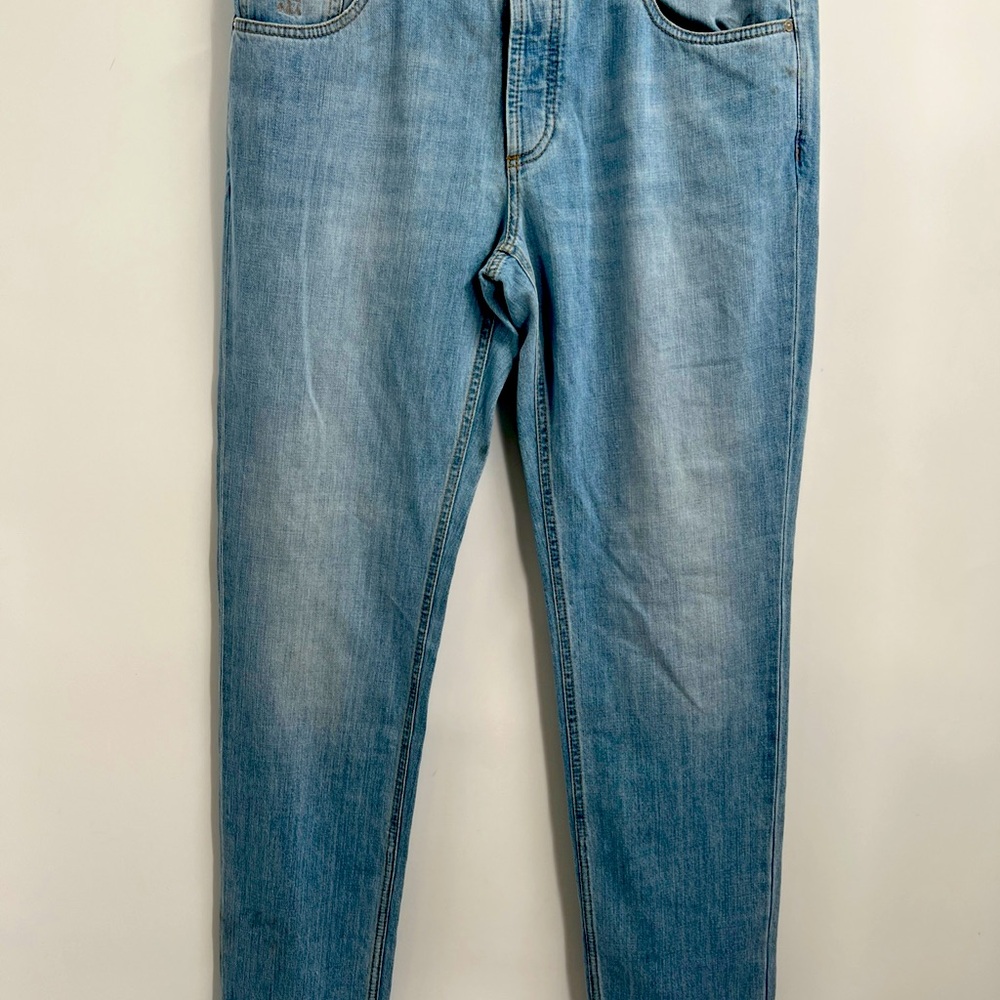 Brunello Cucinelli Men's Lightweight Denim Traditional Fit Five-Pocket Jeans ~52